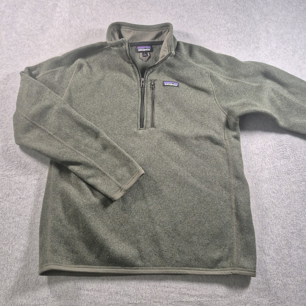 Patagonia Better Sweater Mens Large Green 1/4 Zip Fleece Pullover Outdoors